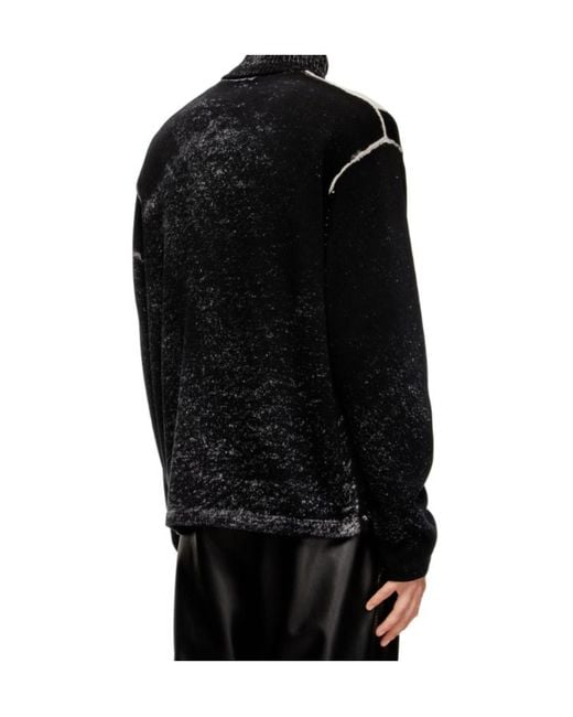 DIESEL Black Striped Zip-Up Bomber Jacket for men