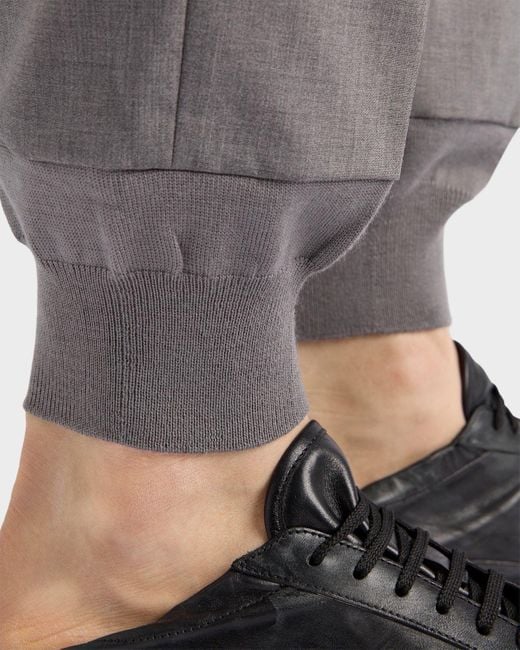 Prada Gray Triangle-Patch Trousers for men