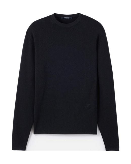 Jacquemus Black Wool Embroidered Sweater for men