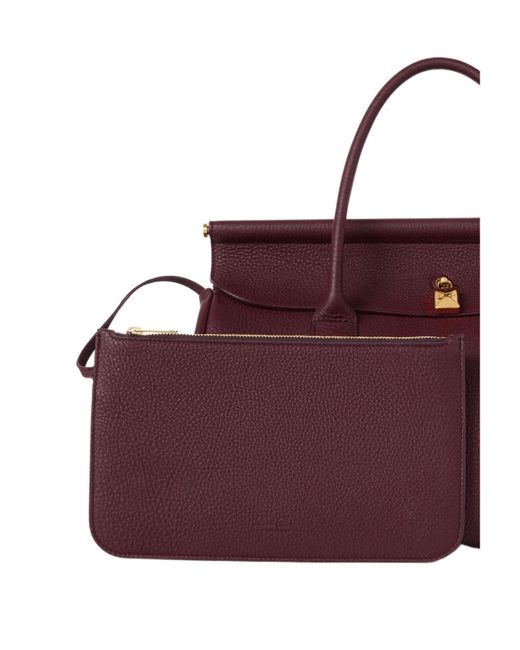 Loro Piana Purple Double-Handle Handbag