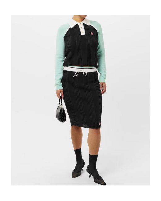 Casablanca Black Striped Knitted Miniskirt