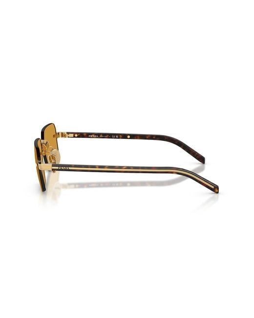 Prada Metallic Eyewear Rectangle Rimless Frame Sunglasses for men