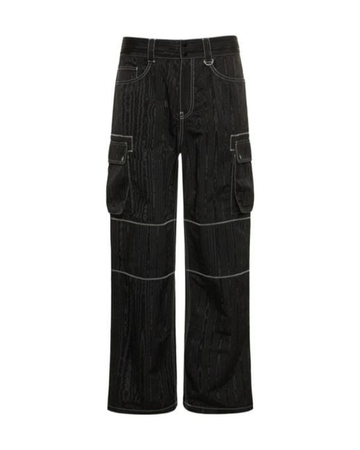MARINE SERRE Black Cargo Casual Pants for men