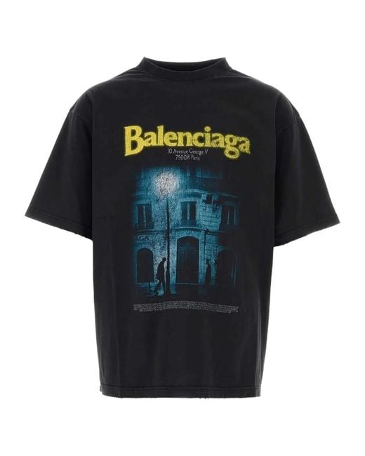 Balenciaga Black Crew-Neck T-Shirt for men