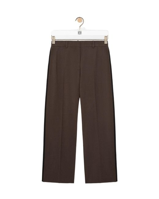 Loewe Brown Wool-Blend Casual Trousers With Belt Loops