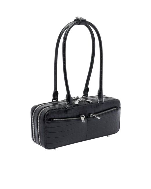 Self-Portrait Black Embossed Shoulder Bag