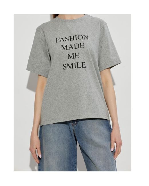 Victoria Beckham Gray Short-Sleeved T-Shirt