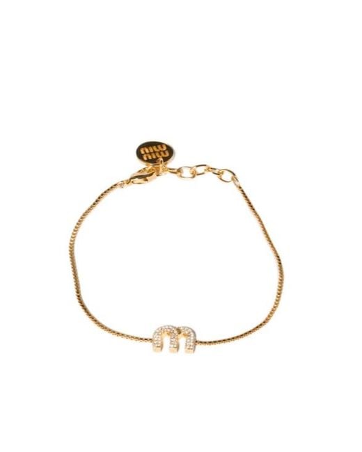Miu Miu Metallic Embellished Bracelet