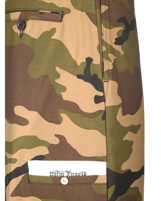 Palm Angels Metallic Camouflage Printed Pants for men