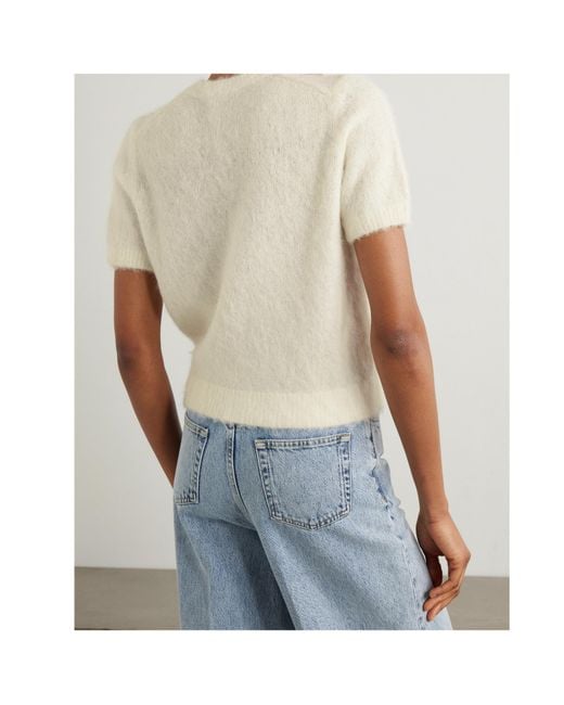 Doen White Short-Sleeved Sweater