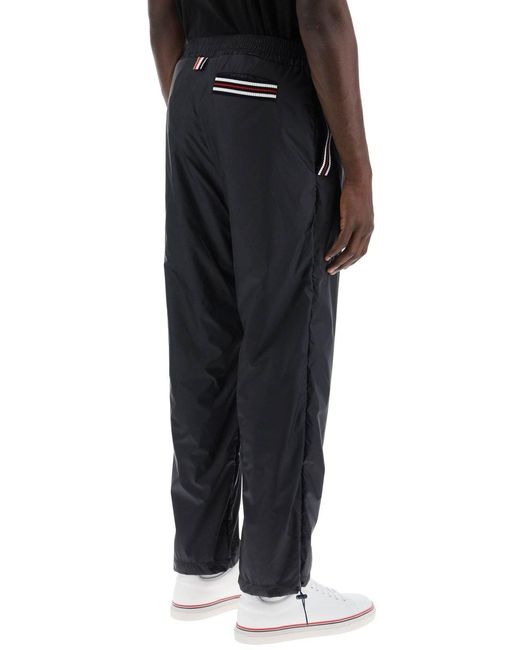 Thom Browne Black Logo Patch Drawstring Pants for men