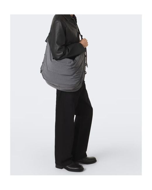 Lemaire Gray Soft Game Large Shoulder Bag for men