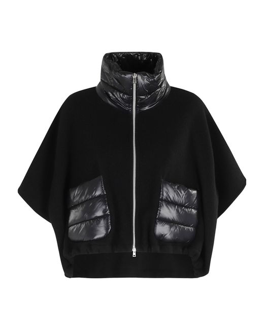 Herno Black A-Shape Resort Short Poncho