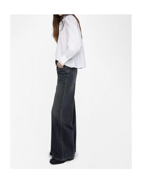Zadig & Voltaire White Lace-Panelled Blouse