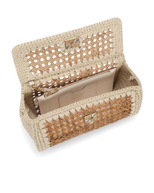 Dolce & Gabbana Natural Branded Tag Sicily Handbag