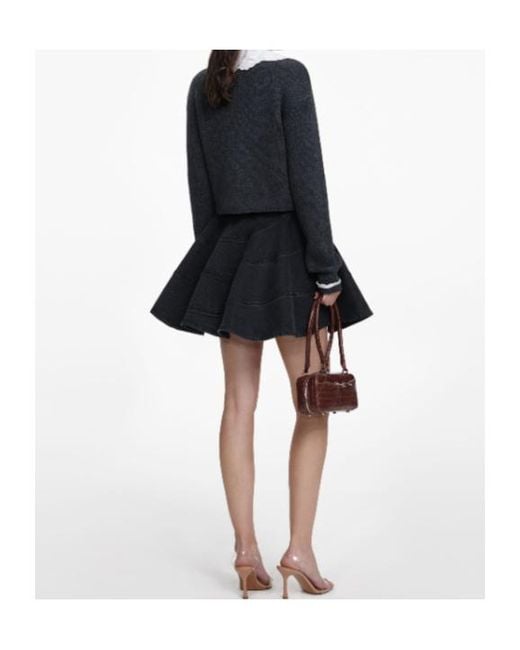 Self-Portrait Black Lace-Collar Button Cardigan