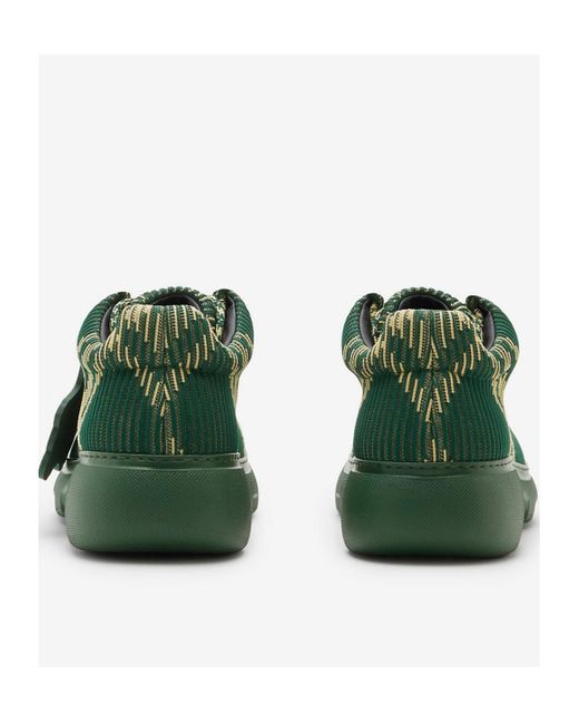 Burberry Ekd Check-Printed Lace-Up Derby Shoes in Green for