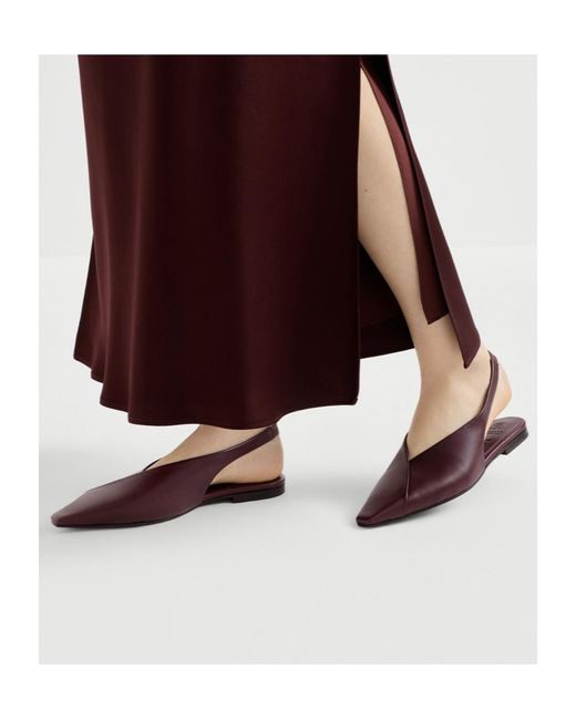 Brunello Cucinelli Purple Calfiskin Slingback Flats