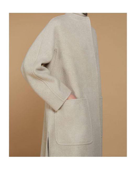 Max Mara Natural Atelier Crewneck Long-Sleeved Coat
