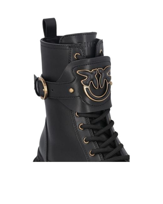 Pinko Black Lace-Up Boots