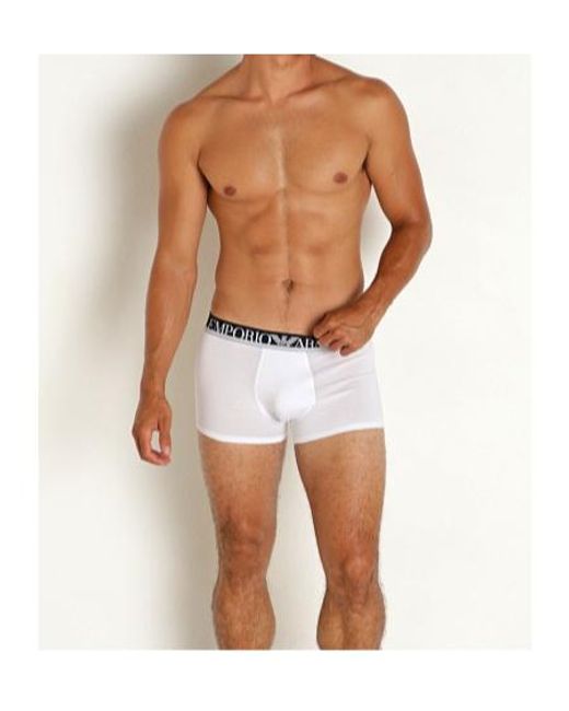 Emporio Armani White Elastic Waist Panties for men