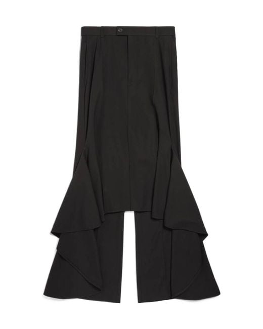 Balenciaga Black Deconstructed Godet Skirt