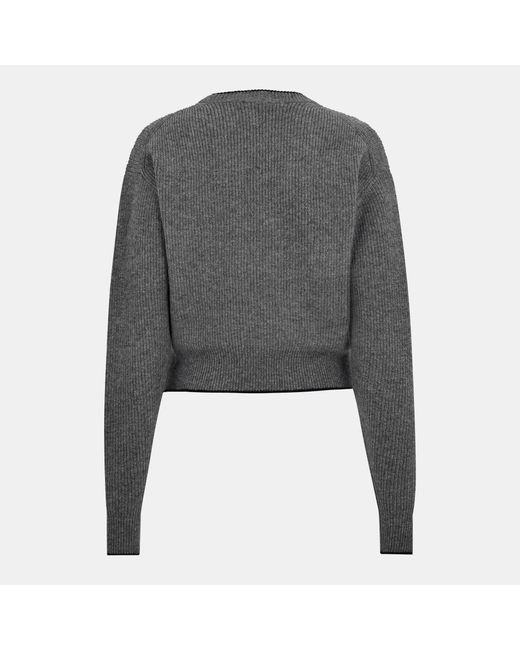 Chloé Gray Crew-Neck Knit Sweater