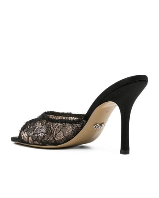 Mach & Mach Black Pointed-Toe High-Heeled Sandals