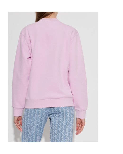 Lacoste Pink Logo-Patch Sweatshirt