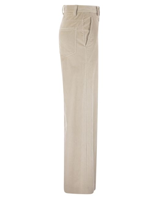 Brunello Cucinelli Natural Monili Detailed Straight Leg Trousers