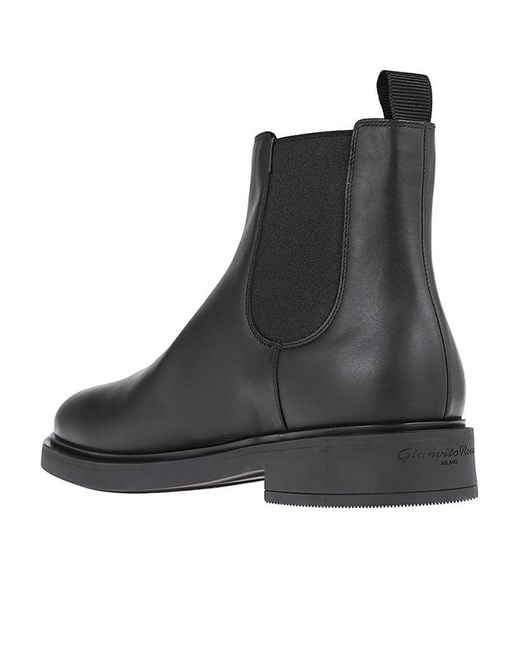 Gianvito Rossi Black Douglas Elastic-Panel Chelsea Boots for men