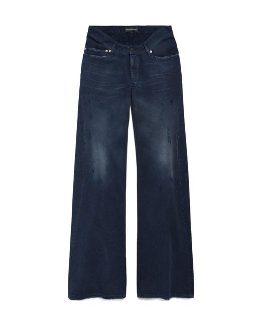Balenciaga Blue Curved Waist Jeans