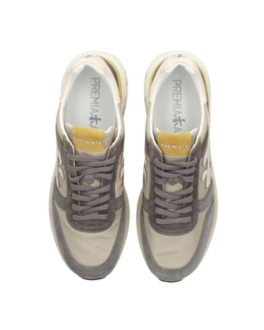 Premiata Gray Round-Toe Sneakers for men