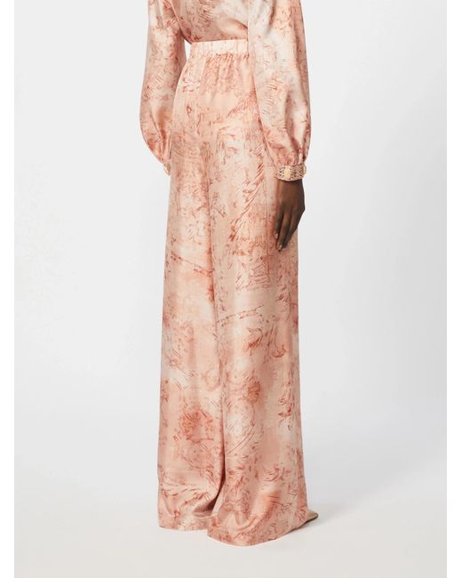 Max Mara Pink Mxmzirlo Printed Wide-Leg Pants