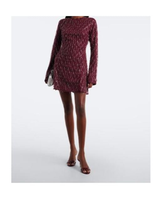 ROTATE BIRGER CHRISTENSEN Purple Embellished Minidress