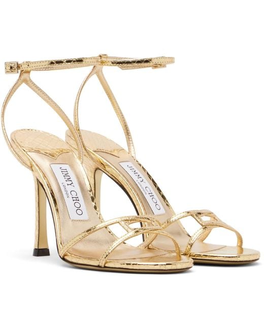 Jimmy Choo Metallic Leo 100 High-Heeled Sandals