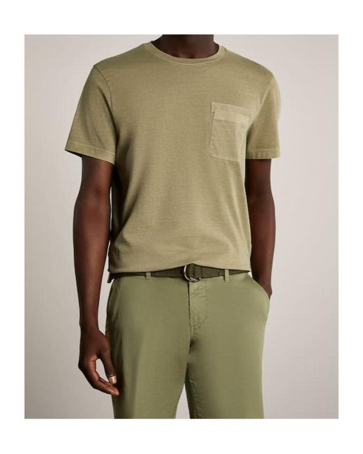 Fay Green Pocket Crew Neck T-Shirt for men