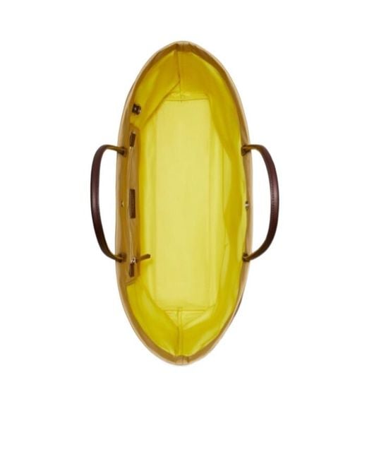 Tory Burch Yellow Ella Twist Logo Top Handle Bag