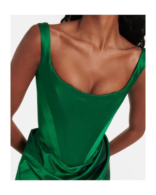 Vivienne Westwood Green Nova Camille Satin Corset Gown