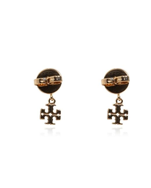 Tory Burch White Glass Bead Earrings