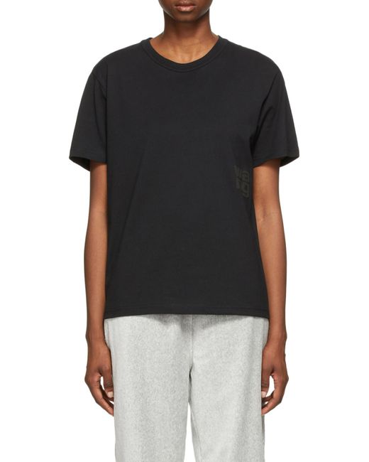 Alexander Wang Black Logo-Print Short-Sleeved T-Shirt