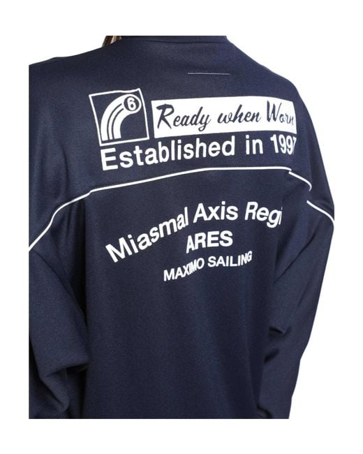 MM6 by Maison Margiela Blue Long-Sleeved Dress