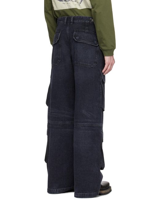 DIESEL Blue D-Touch-Cargo Relaxed Jeans for men