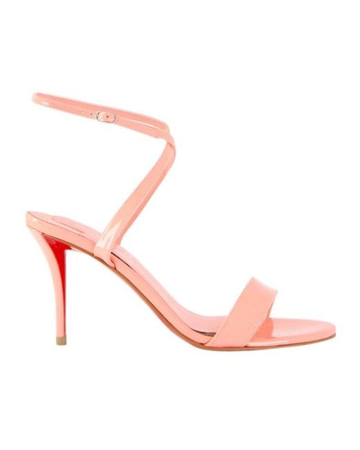 Christian Louboutin Pink Round-Toe High-Heeled Sandals