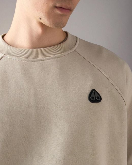 Moose Knuckles Natural Yul Logo Crewneck Sweatshirt for men