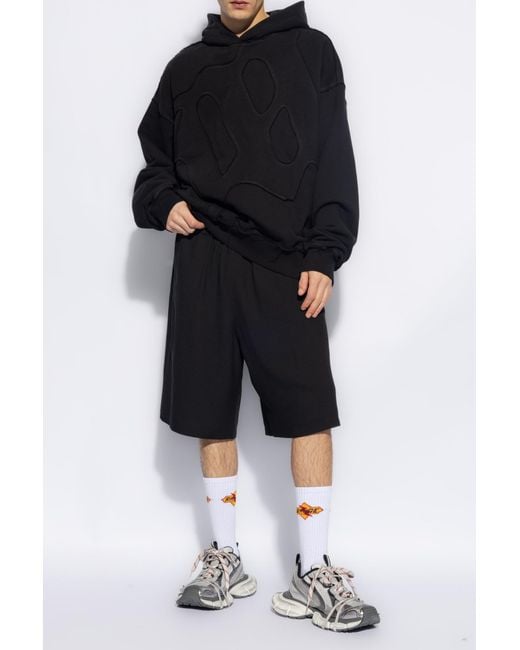 Moschino Black Logo Patch Pocketed Shorts for men