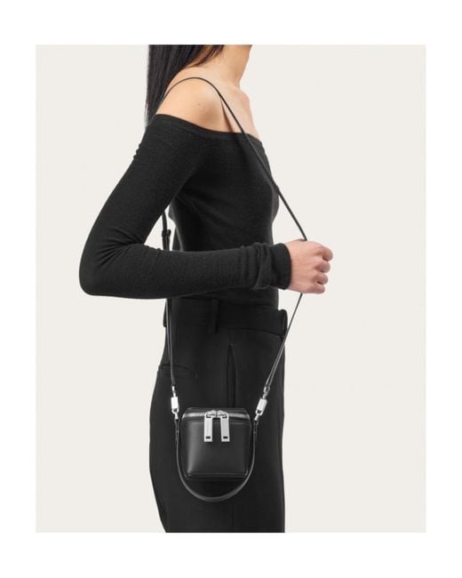 Ferragamo Black Ferragamo Micro Zip-Around Mini Bucket Bag
