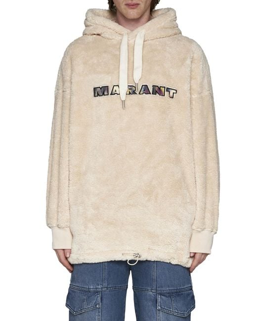 Isabel Marant Natural Drawstring Long-Sleeved Hoodie for men