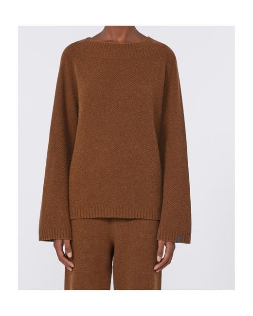 Max Mara Brown Ribbed Knit Sweater