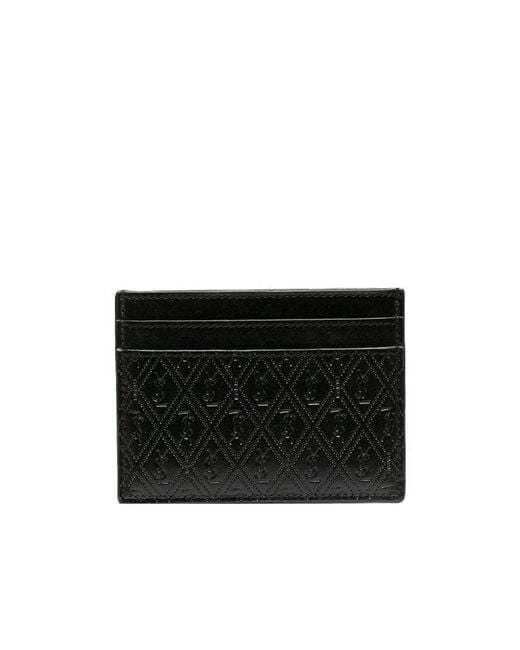 Saint Laurent Black Monogram Card Holder for men